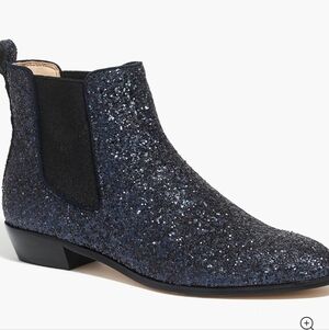 J.CREW Glitter Covered Chelsea Boots - Size 8.5